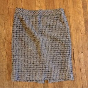 J Crew grey tweed knee-length skirt